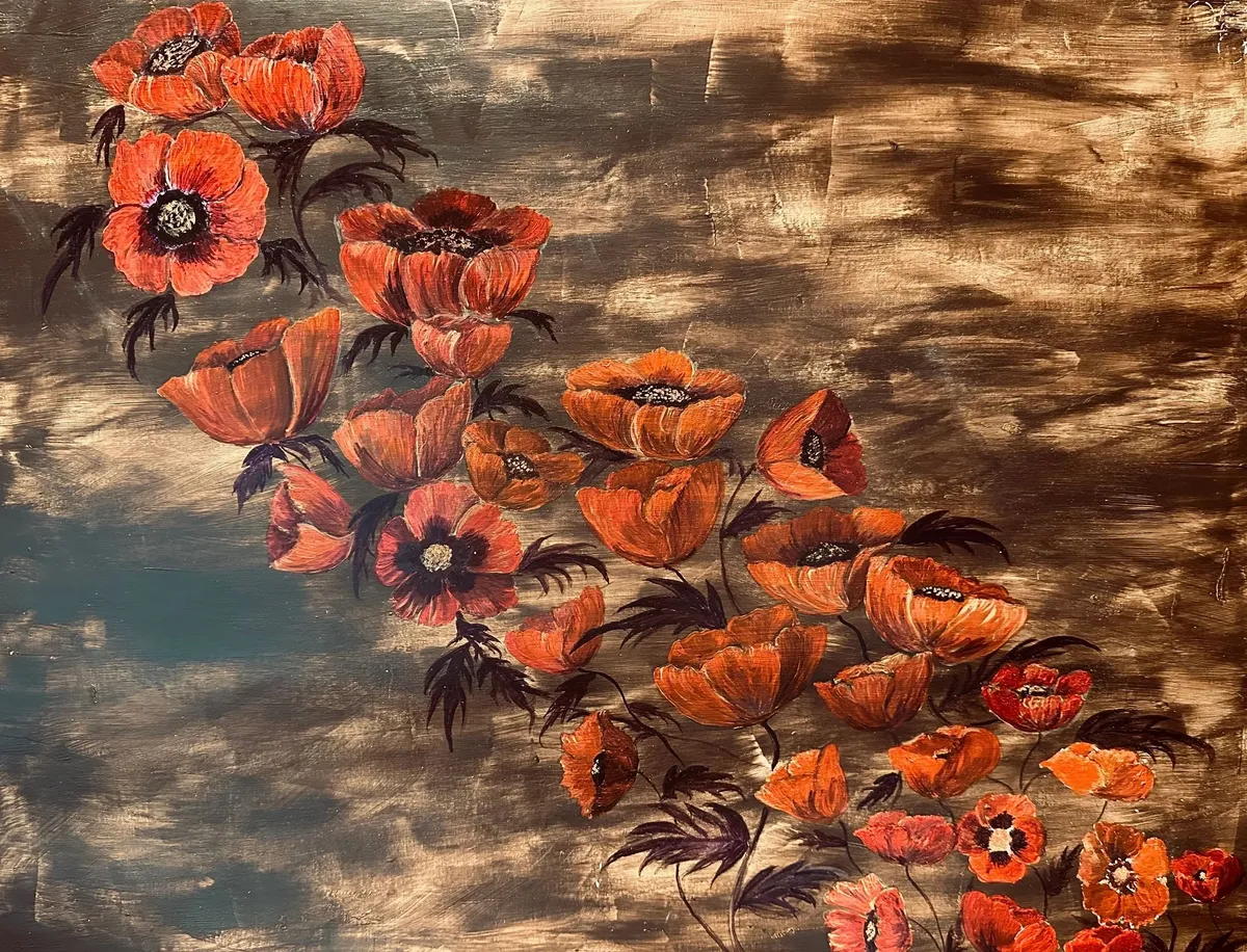 Painted in 2020 while her husband was ill. A search for hope and healing.